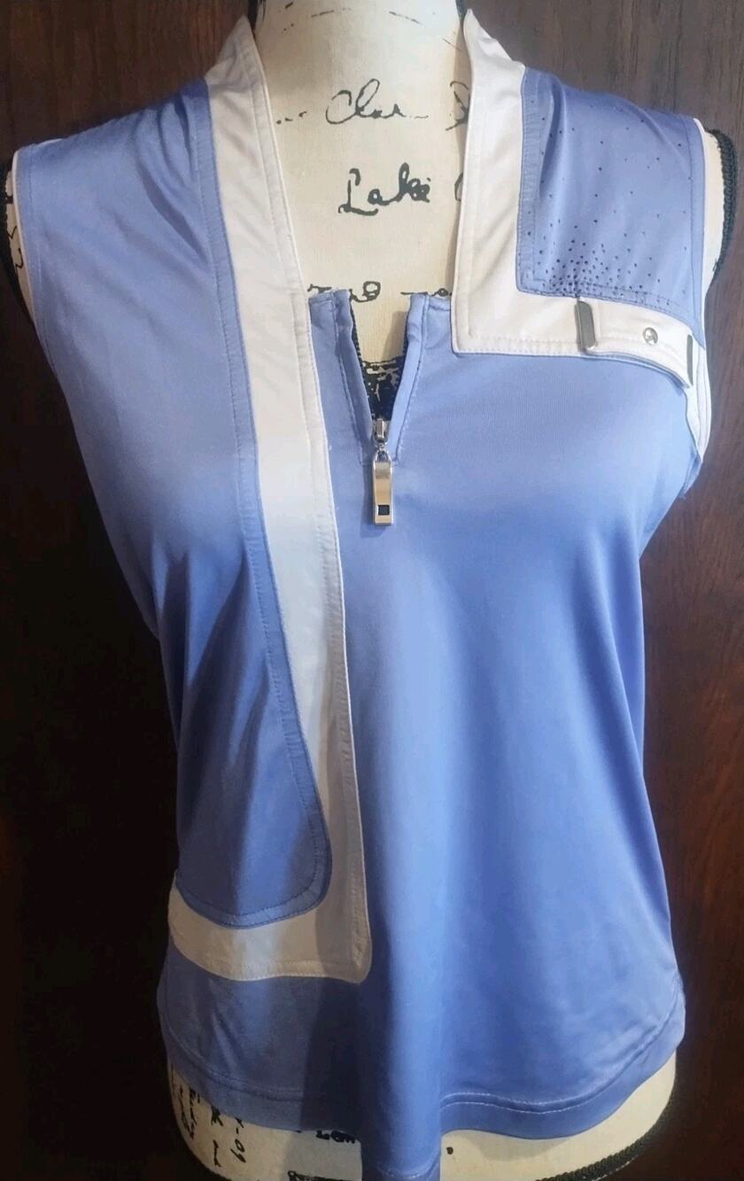 JAMIE SADOCK Women's Sleevekess Quarter-Zip Golf Shirt Top Small Purple Lavender